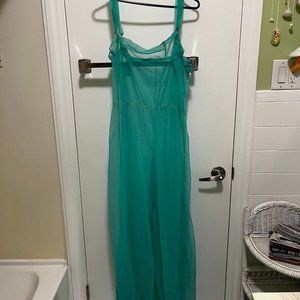 Darling large vintage sheer see-through teal jumper